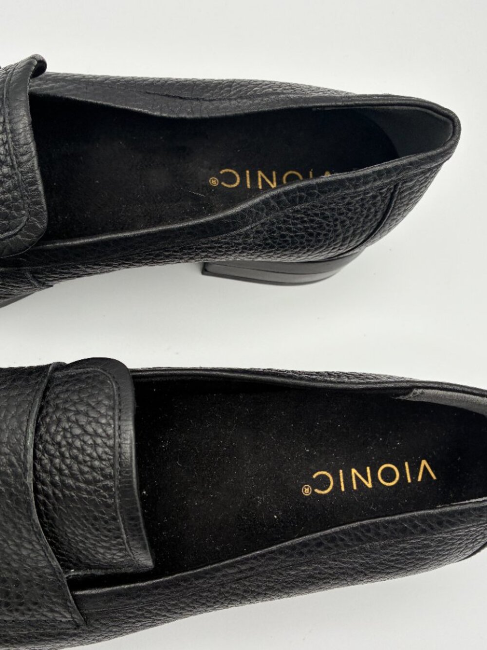 Vionic Shoes Black Pebbled Leather Sellah Loafers Slip On Flats - Picture 5 of 15